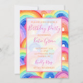 Invitation à la fête d'anniversaire de l'arc-en-ci (Devant)