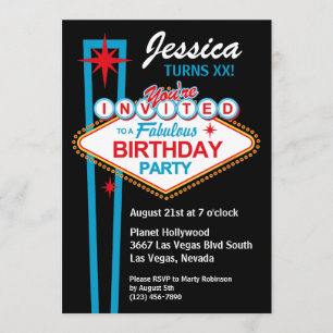 Invitation à la fête d'anniversaire de Las Vegas