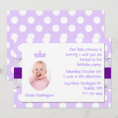 Invitation à la fête d'anniversaire de Lavender et (Devant / Derrière)