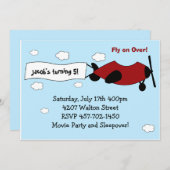 Invitation à la fête d'anniversaire de l'avion (Devant / Derrière)