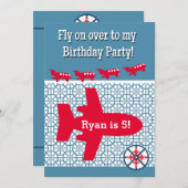Invitation à la fête d'anniversaire de l'avion (Devant / Derrière)