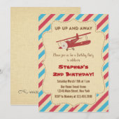 Invitation à la fête d'anniversaire de l'avion vin (Devant / Derrière)