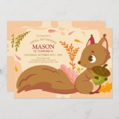 Invitation à la fête d'anniversaire de l'écureuil (Devant / Derrière)