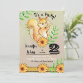 Invitation à la fête d'anniversaire de l'écureuil (Debout devant)