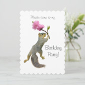 Invitation à la fête d'anniversaire de l'écureuil (Debout devant)