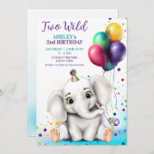 Invitation à la fête d'anniversaire de l'éléphant  (Devant / Derrière)