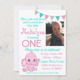 Invitation à la fête d'anniversaire de l'éléphant