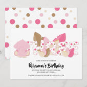 Invitation à la fête d'anniversaire de l'éléphant (Devant / Derrière)
