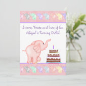 Invitation à la fête d'anniversaire de l'éléphant (Debout devant)