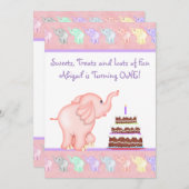 Invitation à la fête d'anniversaire de l'éléphant (Devant / Derrière)
