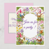 Invitation à la fête d'anniversaire de l'elfe heur (Devant / Derrière)