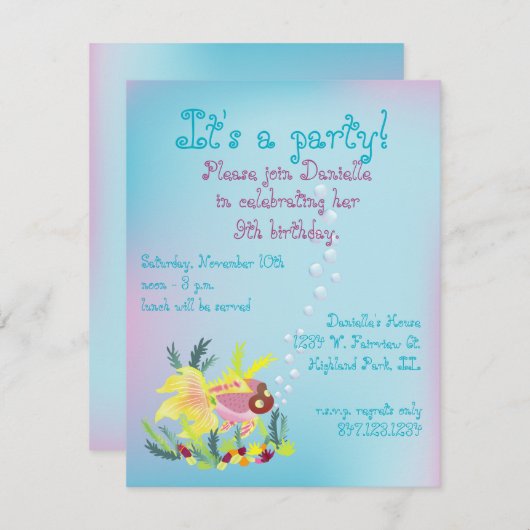 Invitation à la fête d'anniversaire de l'enfant de (Devant / Derrière)