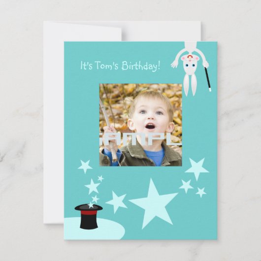 Invitation à la fête d'anniversaire de l'enfant ma (Devant)