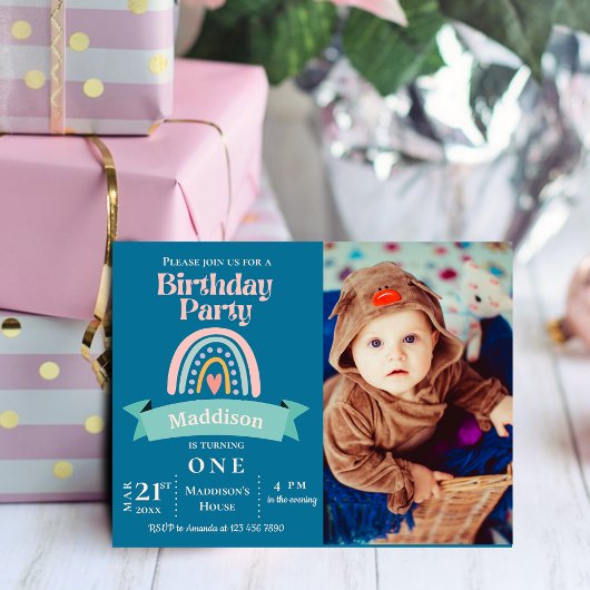 Invitation à la fête d'anniversaire de l'enfant po