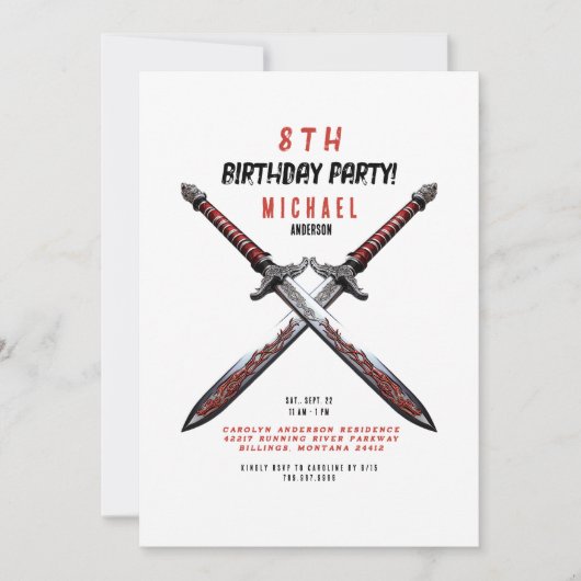 Invitation à la fête d'anniversaire de l'épée (Devant)