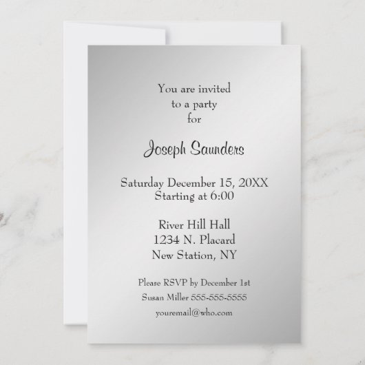 Invitation à la fête d'anniversaire de l'équine d' (Dos)