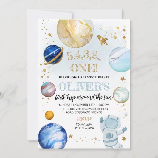 Invitation à la fête d'anniversaire de l'espace (Devant)