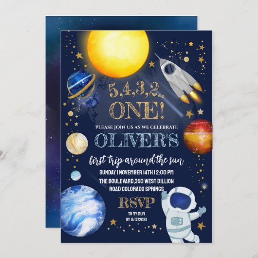 Invitation à la fête d'anniversaire de l'espace (Devant / Derrière)