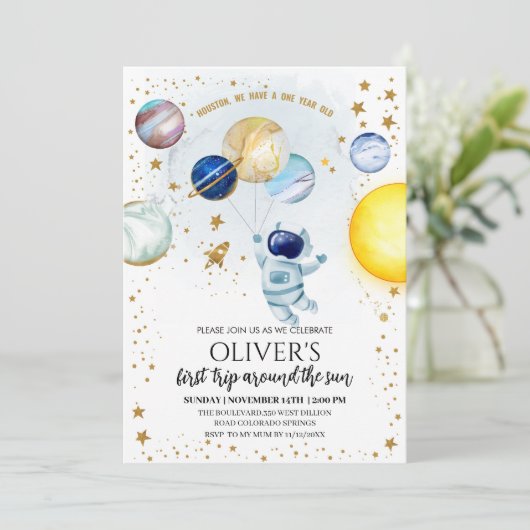 Invitation à la fête d'anniversaire de l'espace (Debout devant)