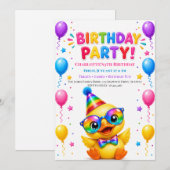 Invitation à la fête d'anniversaire de Let's Pawty (Devant / Derrière)