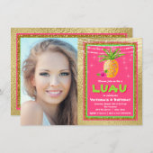 Invitation à la fête d'anniversaire de l'Hawaii tr (Devant / Derrière)