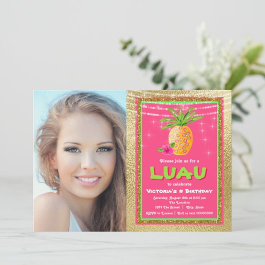 Invitation à la fête d'anniversaire de l'Hawaii tr (Debout devant)