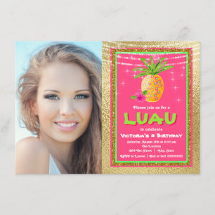 Invitation à la fête d'anniversaire de l'Hawaiian 