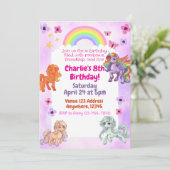 Invitation à la fête d'anniversaire de licorne arc (Debout devant)