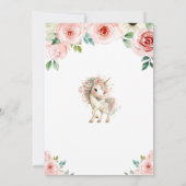 Invitation à la fête d'anniversaire de licorne de (Dos)