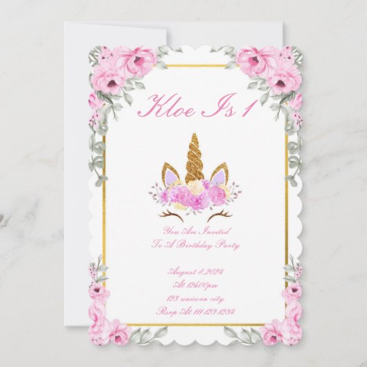 INVITATION À LA FÊTE D'ANNIVERSAIRE DE LICORNE MAG (Devant)