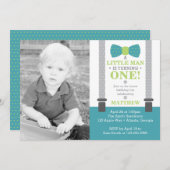 Invitation à la fête d'anniversaire de Little Man  (Devant / Derrière)