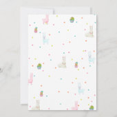 Invitation à la fête d'anniversaire de Llama Alpac (Dos)