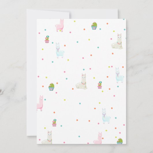 Invitation à la fête d'anniversaire de Llama Alpac (Dos)