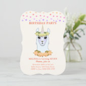 Invitation à la fête d'anniversaire de Llama-corn (Debout devant)