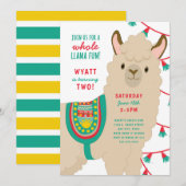 Invitation à la fête d'anniversaire de Llama, genr (Devant / Derrière)