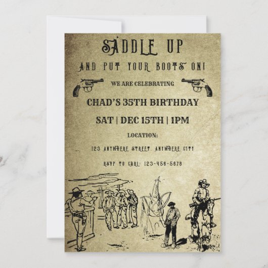 Invitation à la fête d'anniversaire de l'Ouest (Devant)
