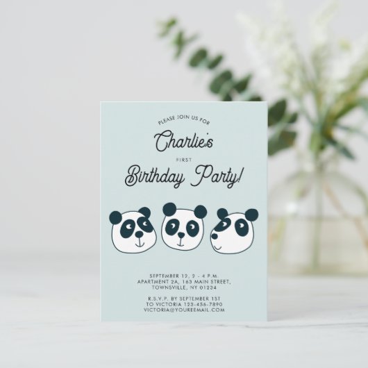 Invitation à la fête d'anniversaire de l'ours de P (Debout devant)