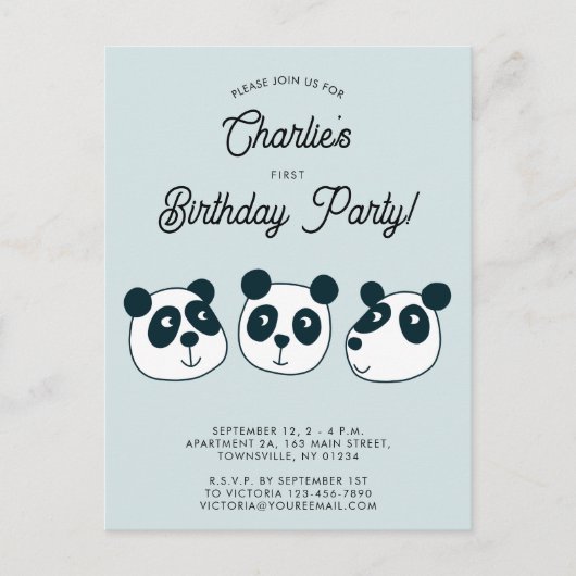 Invitation à la fête d'anniversaire de l'ours de P (Devant)