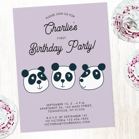 Invitation à la fête d'anniversaire de l'ours de P