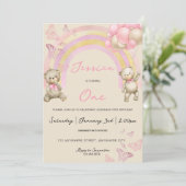 Invitation à la fête d'anniversaire de l'ours en p (Debout devant)