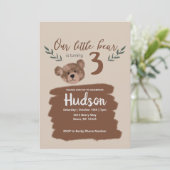 Invitation à la fête d'anniversaire de l'ours en p (Debout devant)