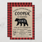 Invitation à la fête d'anniversaire de l'ours Lumb (Devant / Derrière)