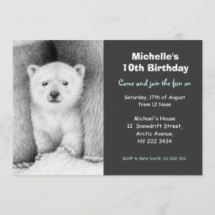 Invitation à la fête d'anniversaire de l'ours pola