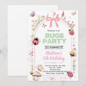 Invitation à la fête d'anniversaire de love bugs (Devant / Derrière)