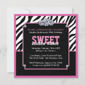 Invitation à la fête d'anniversaire de l'Sweet six (Devant)