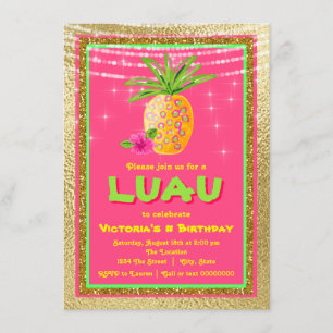 Invitation à la fête d'anniversaire de Luau