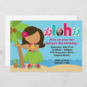 Invitation à la fête d'anniversaire de Luau (Devant / Derrière)