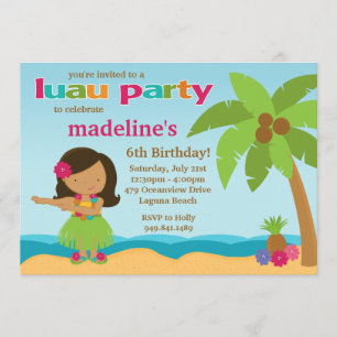 Invitation à la fête d'anniversaire de Luau