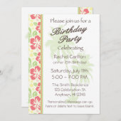 Invitation à la fête d'anniversaire de Luau (Devant / Derrière)