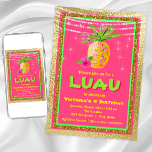 Invitation à la fête d'anniversaire de Luau